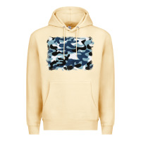 Pina Colada blue camouflage background Premium Hoodie - BarkalooDesign