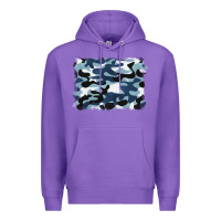 Purple blue camouflage background Premium Hoodie - BarkalooDesign