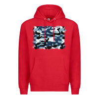 Red blue camouflage background Premium Hoodie - BarkalooDesign