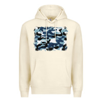 Sandshell blue camouflage background Premium Hoodie - BarkalooDesign