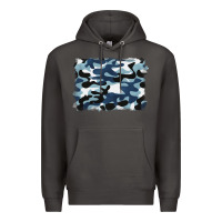 Smoke blue camouflage background Premium Hoodie - BarkalooDesign