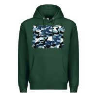 Sports Green blue camouflage background Premium Hoodie - BarkalooDesign