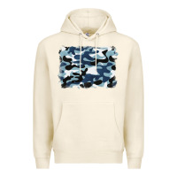 Tofu blue camouflage background Premium Hoodie - BarkalooDesign
