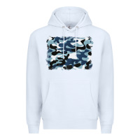 White blue camouflage background Premium Hoodie - BarkalooDesign