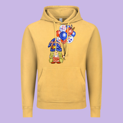 Patriotic Gnome Balloon Vintage Hoodie Designed By Barkaloodesign