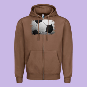 Soccer Ball Brushstroke Zipper Hoodie Designed By Ranaportraitstore