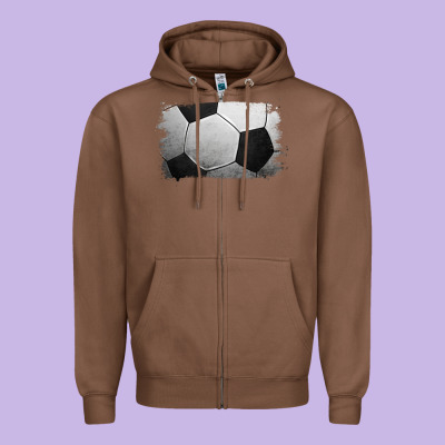 Soccer Ball Brushstroke Zipper Hoodie Designed By Ranaportraitstore