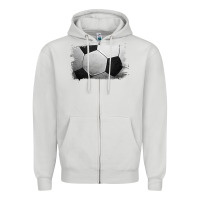 Dove Grey Soccer Ball Brushstroke Zipper Hoodie - RanaPortraitStore