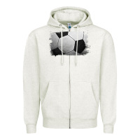 Oatmeal Heather Soccer Ball Brushstroke Zipper Hoodie - RanaPortraitStore