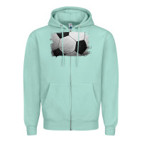 Seafoam Soccer Ball Brushstroke Zipper Hoodie - RanaPortraitStore
