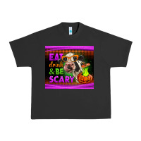 Pigment Black eat drink and be scary cow Urban Heavy Tee - LillyAllenDesigns