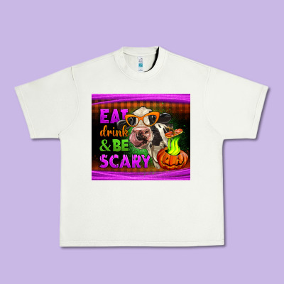Eat Drink And Be Scary Cow Urban Heavy Tee Designed By Lillyallendesigns