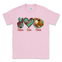 Bubblegum Pink Peace Love Cows Classic Tee - Jasminsmagicworld