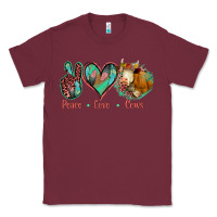 Burgundy Peace Love Cows Classic Tee - Jasminsmagicworld