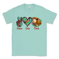 Seafoam Peace Love Cows Classic Tee - Jasminsmagicworld