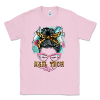 Bubblegum Pink nail tech life messy bun Classic Tee - BarkalooDesign