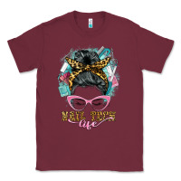 Burgundy nail tech life messy bun Classic Tee - BarkalooDesign