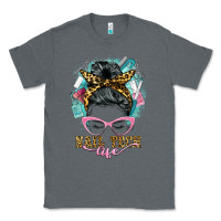 Charcoal Heather nail tech life messy bun Classic Tee - BarkalooDesign
