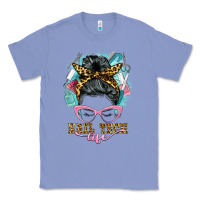 Colony Blue nail tech life messy bun Classic Tee - BarkalooDesign