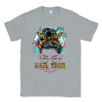 Heather Grey nail tech life messy bun Classic Tee - BarkalooDesign