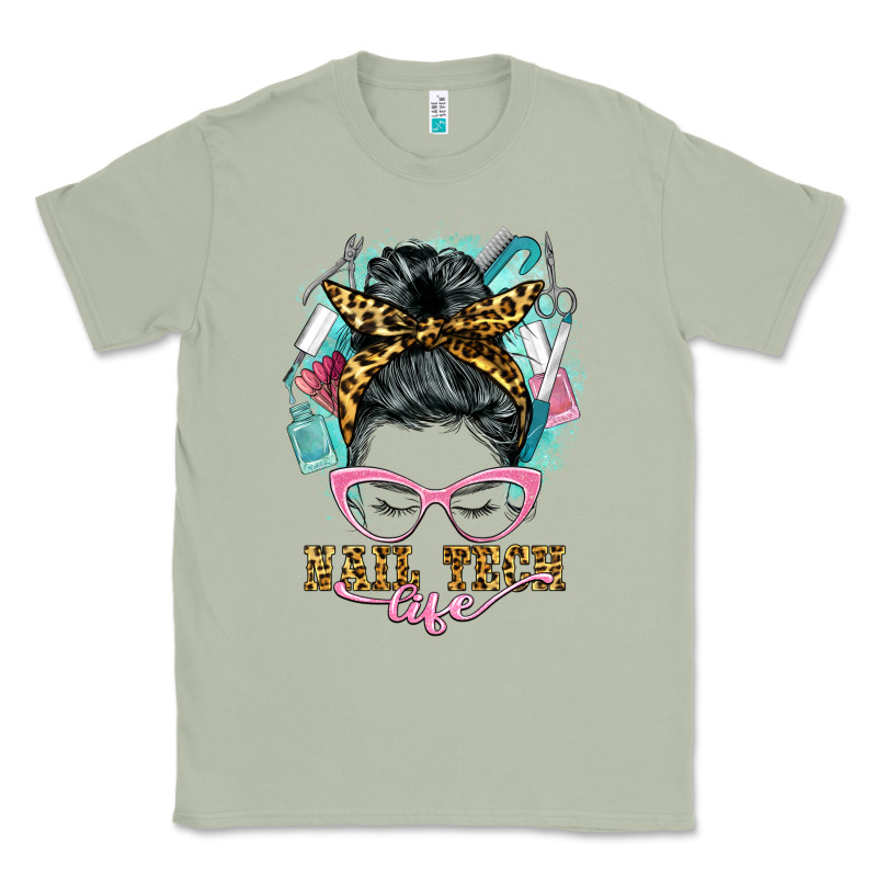 Nail Tech Life Messy Bun Classic Tee by BarkalooDesign | Teevron