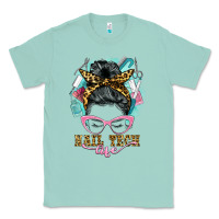 Seafoam nail tech life messy bun Classic Tee - BarkalooDesign