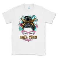 White nail tech life messy bun Classic Tee - BarkalooDesign