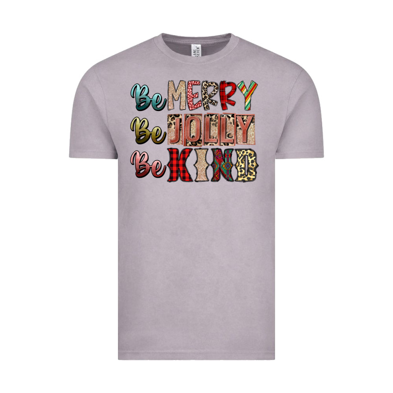 Be Merry Be Jolly Be Kind Vintage Tee by SublimationCraftShop | Teevron