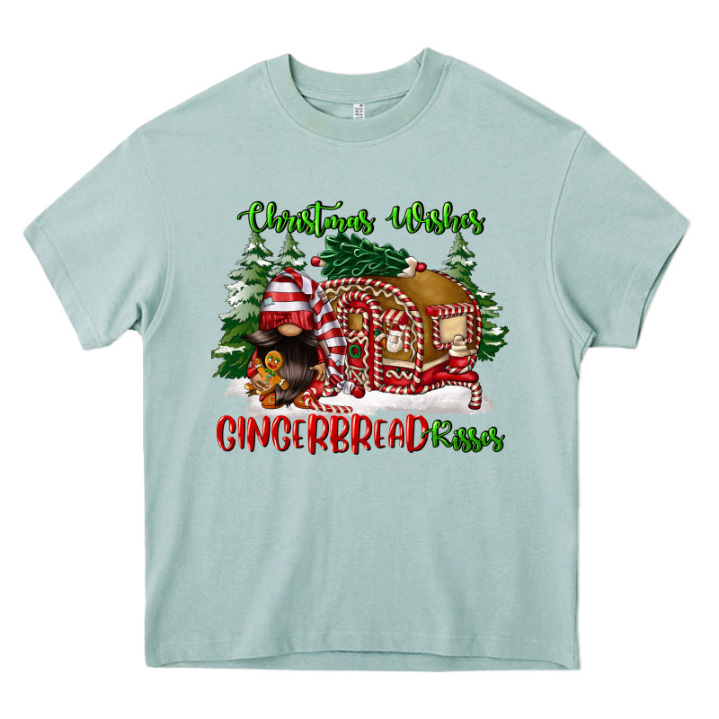 Christmas Wishes Gingerbread Kisses Heavy Core Tee by FaDigitalArtStudio | Teevron
