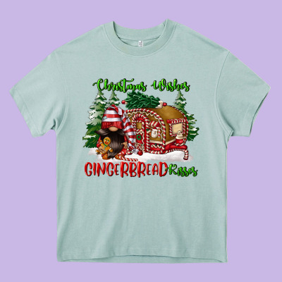 Christmas Wishes Gingerbread Kisses Heavy Core Tee Designed By Fadigitalartstudio