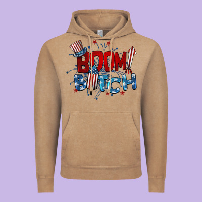 Boom Bitch 4th Of July Vintage Hoodie Designed By Barkaloodesign
