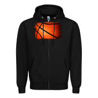 Black Basketball Brushstroke Zipper Hoodie - RanaPortraitStore