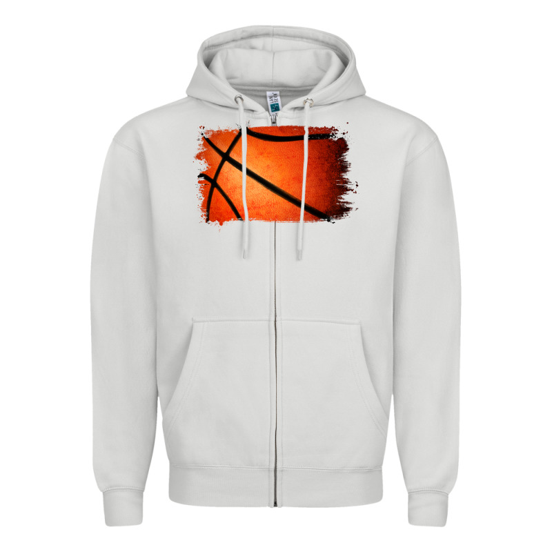 Basketball Brushstroke Zipper Hoodie by RanaPortraitStore | Teevron