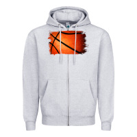 Heather Grey Basketball Brushstroke Zipper Hoodie - RanaPortraitStore