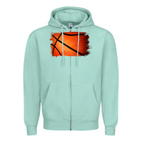 Seafoam Basketball Brushstroke Zipper Hoodie - RanaPortraitStore