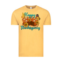 Vintage Mustard Happy Thanksgiving Pumpkin Pie Vintage Tee - LillyAllenDesigns