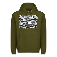 Army Green black and white camouflage Premium Hoodie - BarkalooDesign