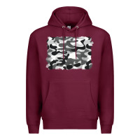 Burgundy black and white camouflage Premium Hoodie - BarkalooDesign
