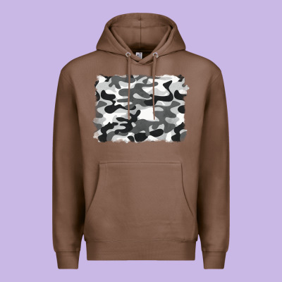 Black And White Camouflage Premium Hoodie Designed By Barkaloodesign