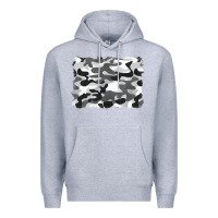 Heather Grey black and white camouflage Premium Hoodie - BarkalooDesign