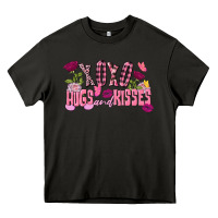 Asphalt Xoxo Hugs And Kisses Valentine's Day Heavy Core Tee - FaDigitalArtStudio