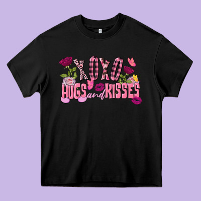 Xoxo Hugs And Kisses Valentine's Day Heavy Core Tee Designed By Fadigitalartstudio
