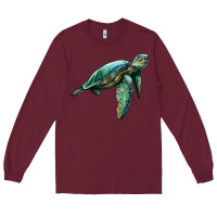 Burgundy sea turtle Long Sleeve Tee - Artiststas