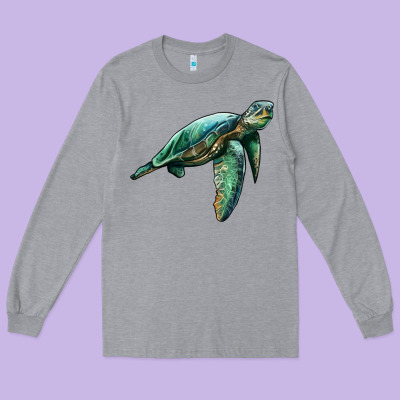 Sea Turtle Long Sleeve Tee Designed By Artiststas