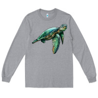 Heather Grey sea turtle Long Sleeve Tee - Artiststas