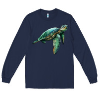 Navy sea turtle Long Sleeve Tee - Artiststas