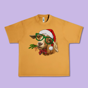 Christmas Goat Urban Heavy Tee Designed By Ranaportraitstore