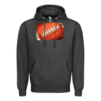 Charcoal Heather Football Brushstroke Zipper Hoodie - RanaPortraitStore