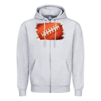 Heather Grey Football Brushstroke Zipper Hoodie - RanaPortraitStore