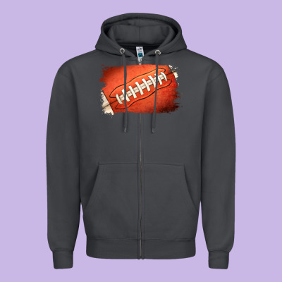 Football Brushstroke Zipper Hoodie Designed By Ranaportraitstore